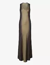 Graffiti Bias Dress Wide Strap - Ve Rabens Sal R Khaki