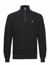 Cotton Texture Halfzip Gant Black