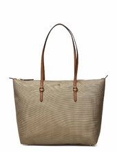 Nylon Medium Keaton Tote Bag Lauren Ralph Lauren Beige