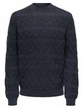 Onswade Reg 5 Struc Crew Neck Knit Only & Sons Navy