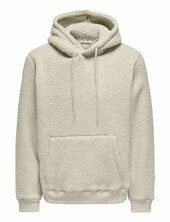 Onsemilio Reg Teddy Hoodie Sweat Vd Only & Sons Cream