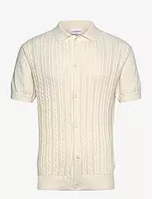 Knitted S/s Cable Cardigan Lindbergh Cream