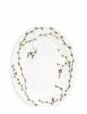 Hammershøi Christmas Oval Dish 34x27 White W. Deco Kähler Patterned
