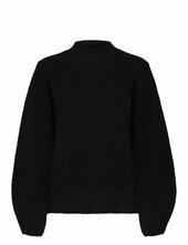Slfleslie Ls Knit O-neck B Selected Black