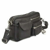 Style Olivia I Sort Med Masser Af Rum Og Lommer. Suveræn Unisex Skulder, - Og Crossbodytaske I Flot Læder, Klassisk Læderrem