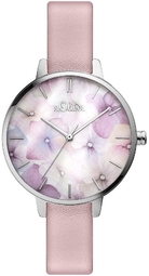S.oliver Dameur So-3521-lq S.oliver Classic Sølvfarvet/læder Ø37 Mm