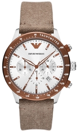 Emporio Armani Herreur Ar11452 Mario Chrono Hvid/tekstil Ø43 Mm