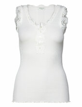 Rwbeatha Sl U - Neck Lace Button Top Rosemunde White