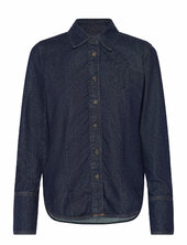 Rinse-wash Denim Shirt Mango Navy