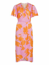 Vinakita V-neck Wrap Midi Dress/dc Vila Patterned
