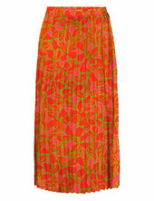 Onlalma Life Poly Plisse Skirt Aop Only Orange
