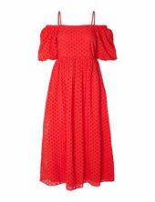 Slfanelli 3/4 On Off Ankle Dress B Selected Red