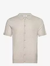 Ecovero S/s Cardigan W. Collar Lindbergh Cream