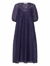 1608 Organza, Puff Sleeve Long Dres Stine Goya Purple
