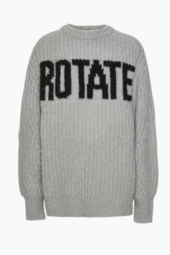 Knitted Logo Sweater - Alloy (light Gray) - Rotate - Grå M