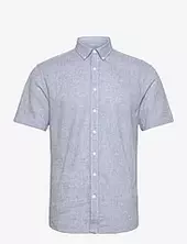 Linen/cotton Shirt S/s Lindbergh Blue