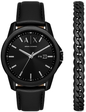 Armani Exchange Herreur Ax7147set Banks Sort/læder Ø44 Mm