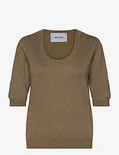 Mspam Scoop Neck Knit T-shirt Minus Khaki