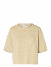 Slfalma 2/4 Knit O-neck Selected Beige
