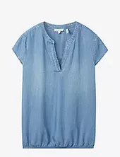 Shortsleeve Blouse Denim Look Tom Tailor Blue