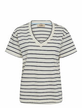 Mmnani V-ss Stripe Tee Mos Mosh Navy