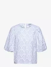 Msastra Short Sleeve Blouse Minus Blue