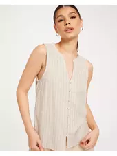 Vila Vilipa V-neck Shirt/f Blazer Veste Super Light Natural Melan