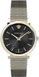 Versace Herreur Ve5a00920 V Circle Sort/gul Guldtonet Stål Ø42 Mm