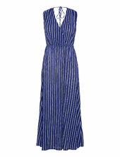 Stripe-print Dress With Bow Mango Blue
