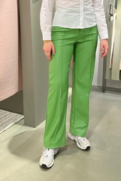 Norair Faux Leather Pants - Green - Irréel - Grøn S