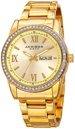 Akribos Xxiv Herreur Ak892yg Crystal Guld/gul Guldtonet Stål Ø41 Mm