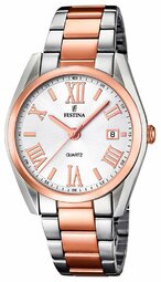 Festina Dameur F16795-1 Dress Sølvfarvet/rosaguldtonet Stål Ø37 Mm