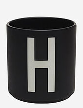 Black Porcelain Cups A-z Design Letters Black
