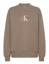 Textured Monologo Crewneck Calvin Klein Jeans Beige