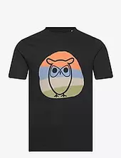 Alder Colored Owl Tee - Gots/vegan Knowledge Cotton Apparel Black