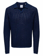 Onsantonio Ls 12 Resort Crochet Polo Only & Sons Navy