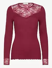 Silk T-shirt Regular Ls W/lace Rosemunde Red