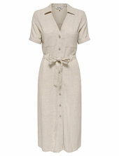Onlsiesta Ss Lin Bl Shirt Dress Pnt Noos Only Beige