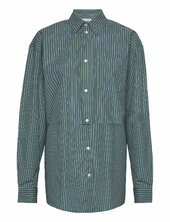 Jade Poplin Stripe Shirt Wood Wood Green