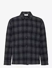 Jason Check Wool Overshirt 2.0 Les Deux Navy
