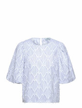Msastra Short Sleeve Blouse Minus Blue