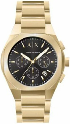 Armani Exchange Herreur Ax4180 Rafael Sort/gul Guldtonet Stål Ø42 Mm