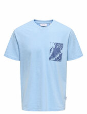 Onsperry Life Reg Leaf Ss Pockettee Noos Only & Sons Blue