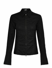 Long-sleeved Fitted Zip Shirt Weekday Black