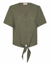 Blouse From Freequent In A Light Material. The Blouse Has A Simple Silhouette Wi Free/quent Khaki