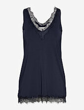 Rwbillie Sl Lace V-neck Top Rosemunde Navy