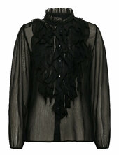 Liljasz Crinkle Ls Shirt Saint Tropez Black