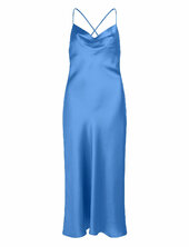 Objsateen S/l Midi Dress A Fair Div Object Blue