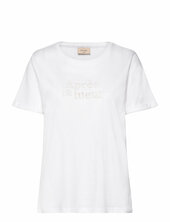 T-shirt From Freequent In A Soft Material. The T-shirt Has A Simple Silhouette W Free/quent White
