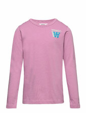 Kim Stacked Logo Junior Long Sleeve Wood Wood Pink